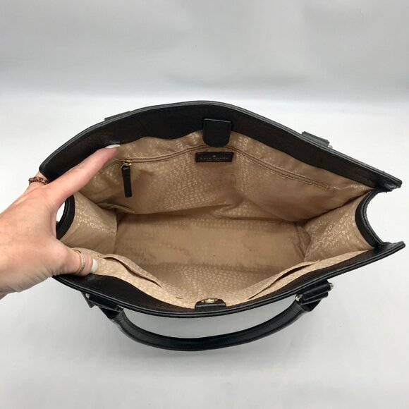 Kate Spade Black Pebbled Leather Lynne Bubbles Perforated Perri Lane Tote Bag - Picture 10 of 10